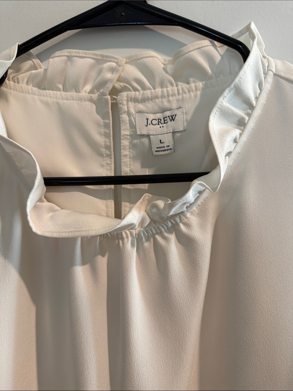 J. Crew Cream Ruffle-Neck Sleeveless Shell - Picture 4 of 5